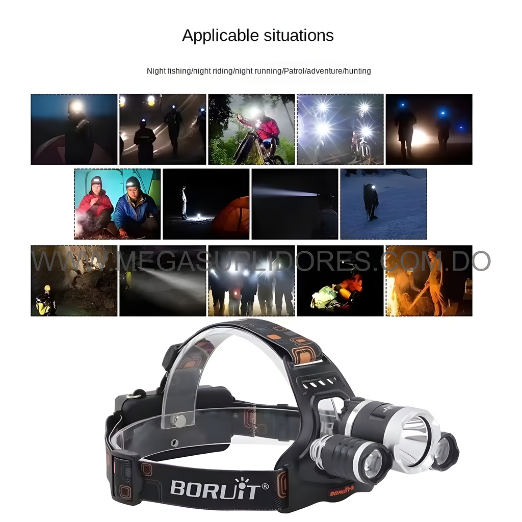  Lampara Cabeza Linterna Minera 3 Focos – Recargable  Luz de Pesca Fr Foto 7304497-5.jpg