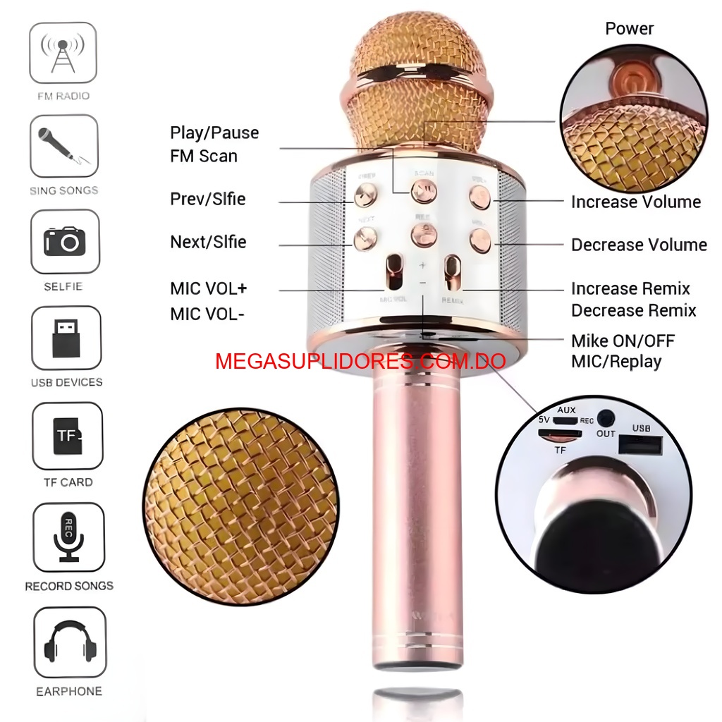  Micrófono Karaoke –  Micrófono Mágico con Efectos de Sonido - MicroS Foto 7304542-3.jpg