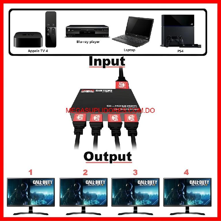  Splitter HDMI 1x4 – Duplicador de Pantalla Full HD 1080p 4 TV Foto 7304583-1.jpg