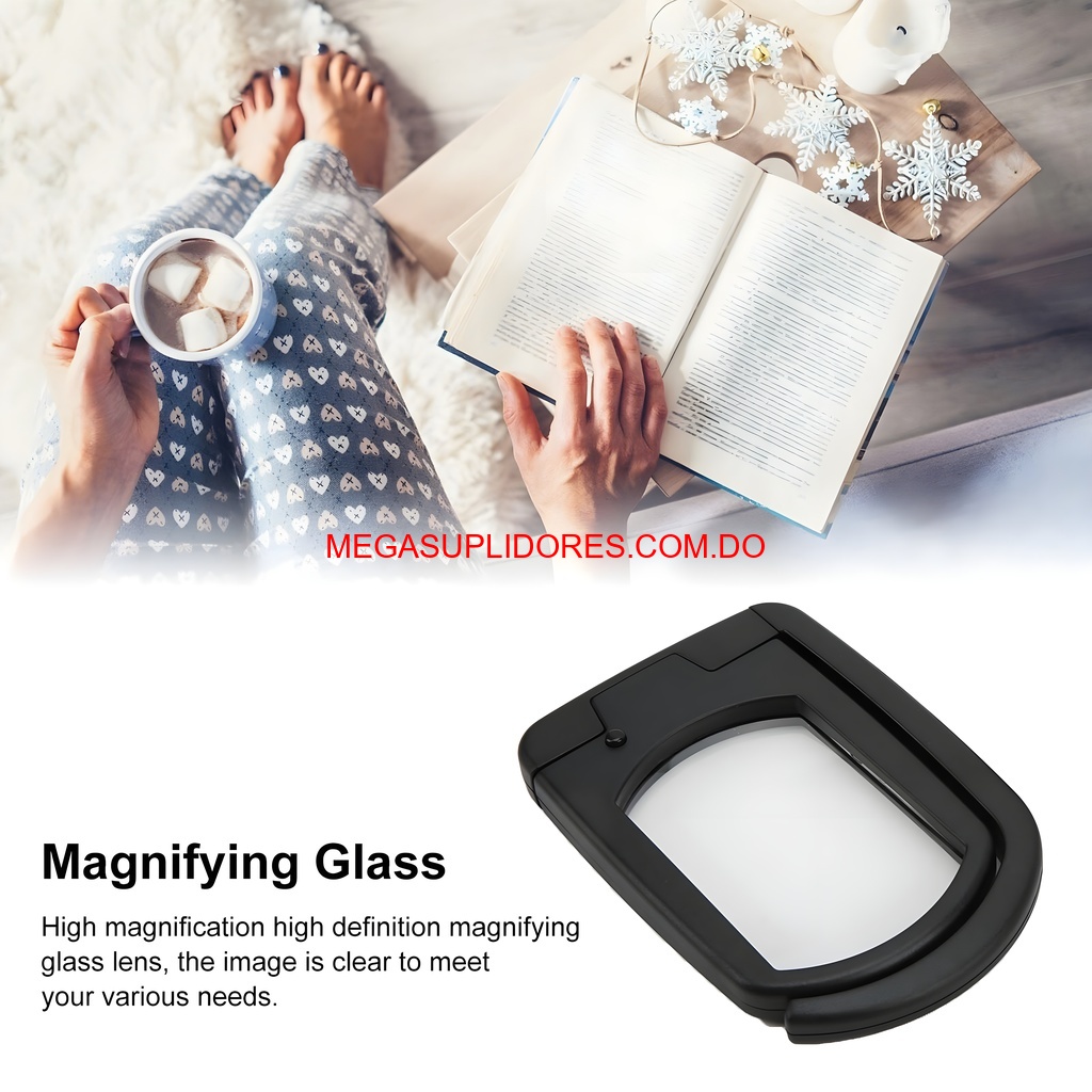  Lupa de Mano 3X Plegable con Luz – Portátil para Lectura Foto 7304586-3.jpg