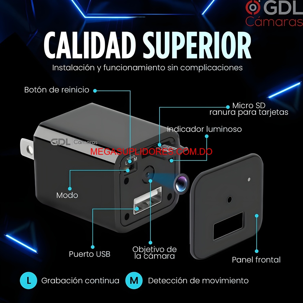  Cámara Espía WiFi Oculta Cargador USB Pared HD Vigilancia Remota Foto 7304594-2.jpg