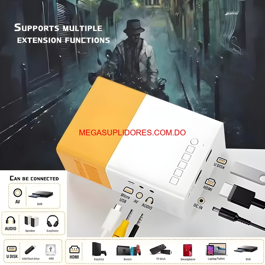  Mini Proyector LED Portátil USB HDMI y AV – Ideal para Cine en Casa Foto 7304600-5.jpg