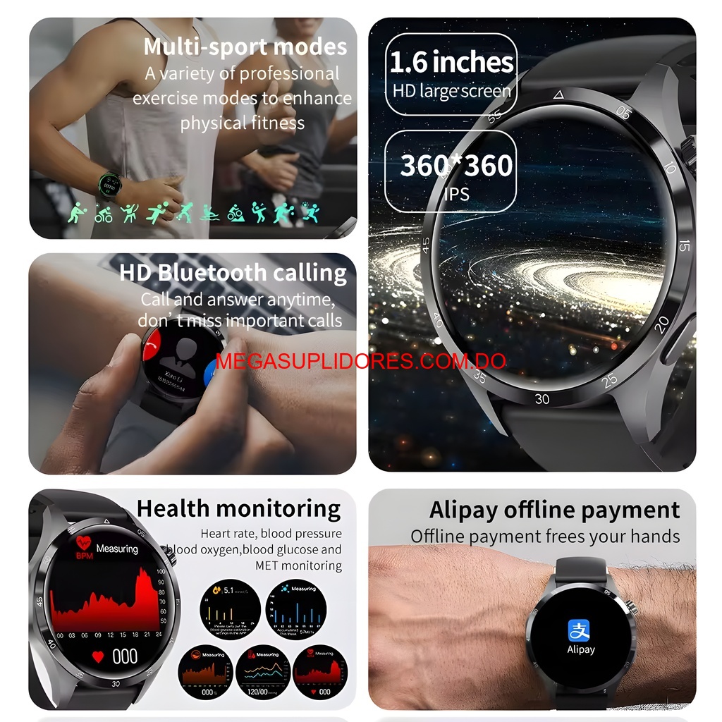  Reloj Inteligente GTS4 HD100 Carátulas Correas Intercambiables Foto 7304601-9.jpg