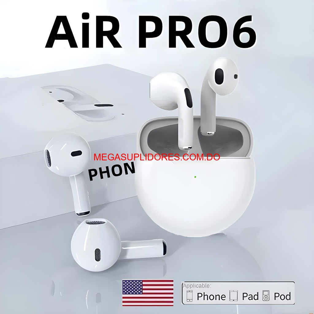  Audífonos Bluetooth Pro 6 TWS – Sonido Premium y Estuche de Carga Foto 7304605-1.jpg
