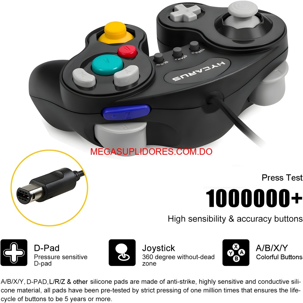  Control GameCube con Botón Turbo Wii GameCube Vibración Integrada Foto 7304623-5.jpg