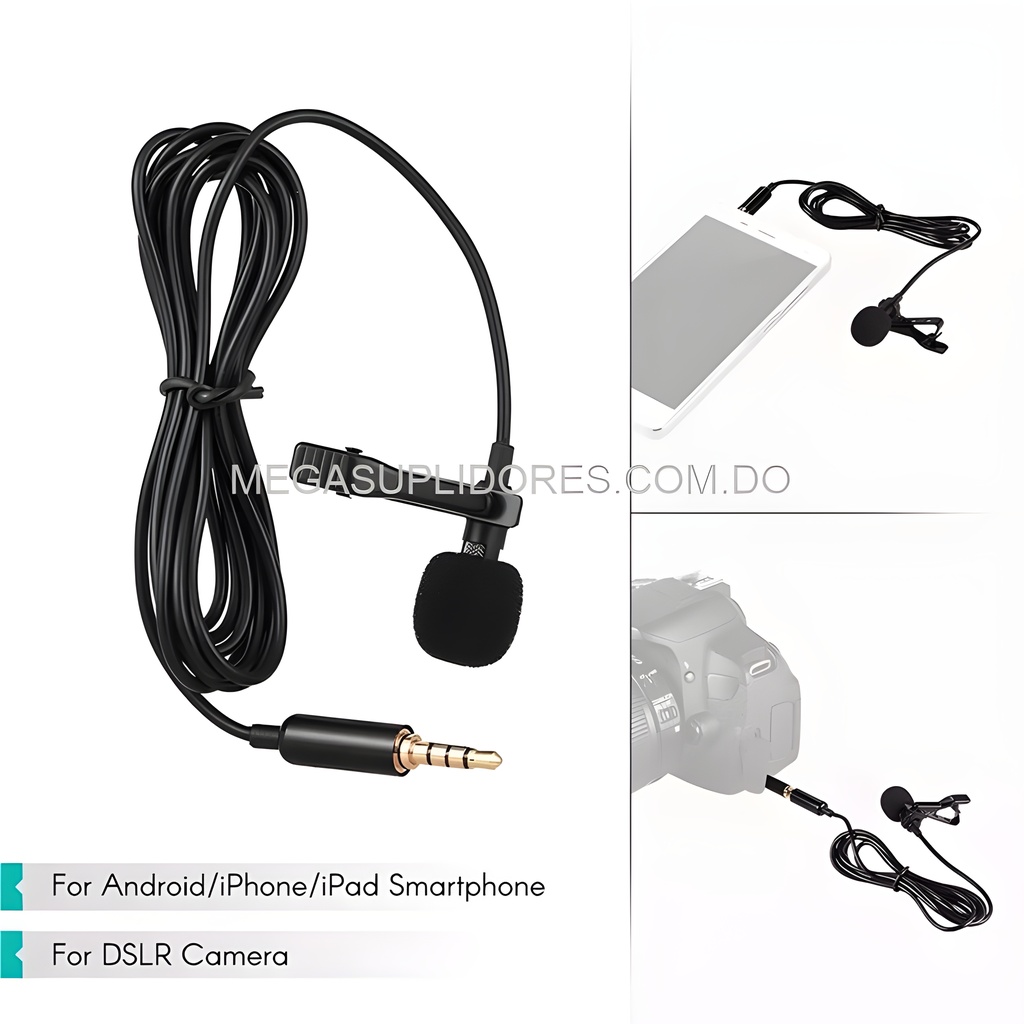 Micrófono de Solapa para Celulares 3.5Mm Lavalier  Foto 7304668-4.jpg