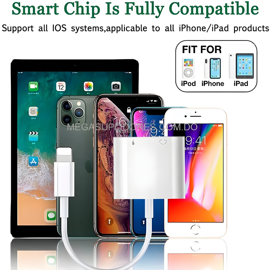  Adaptador de Sonido 2 En 1 Para IPhone 12 11 XS MAX XR XS876 Foto 7304672-2.jpg