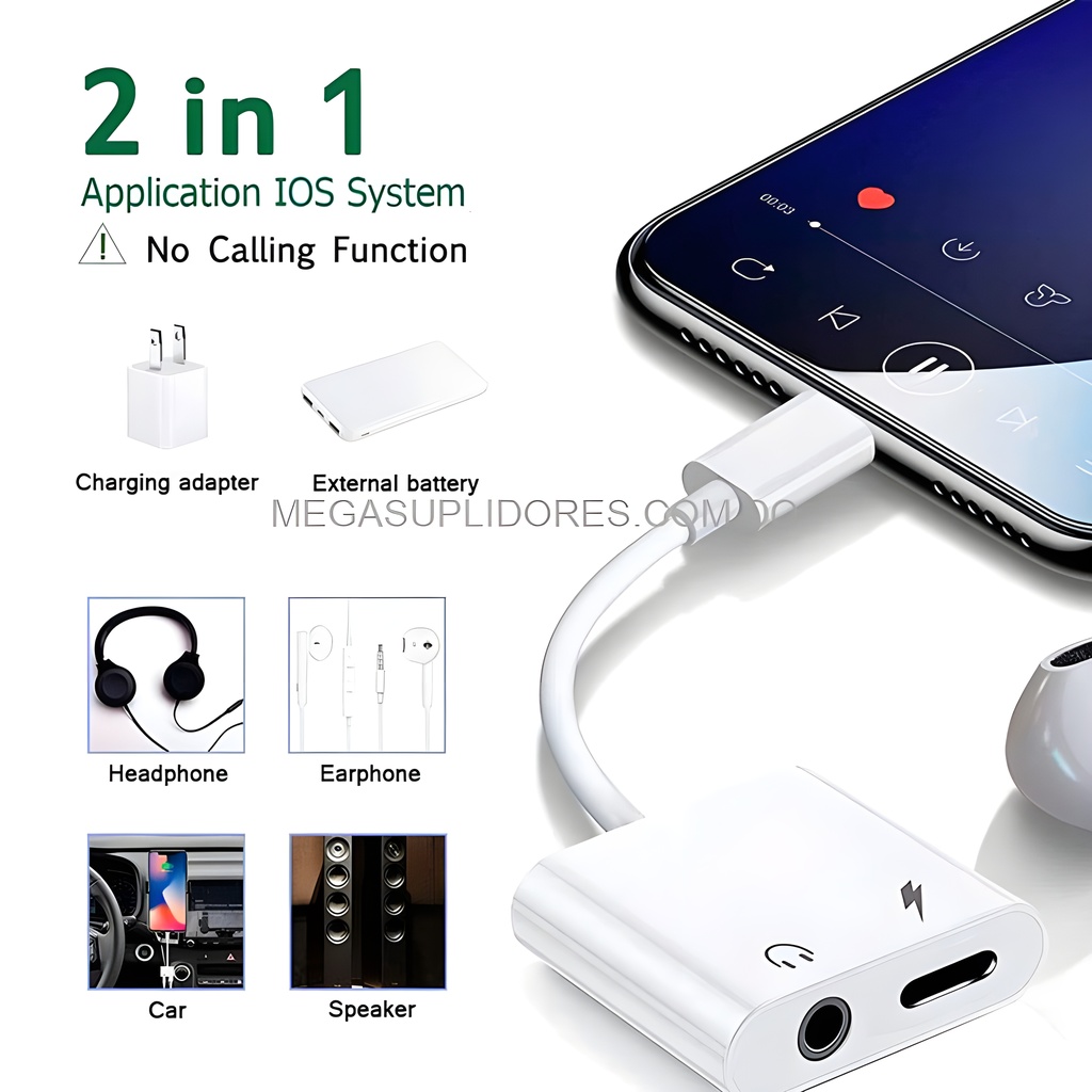  Adaptador de Sonido 2 En 1 Para IPhone 12 11 XS MAX XR XS876 Foto 7304672-4.jpg