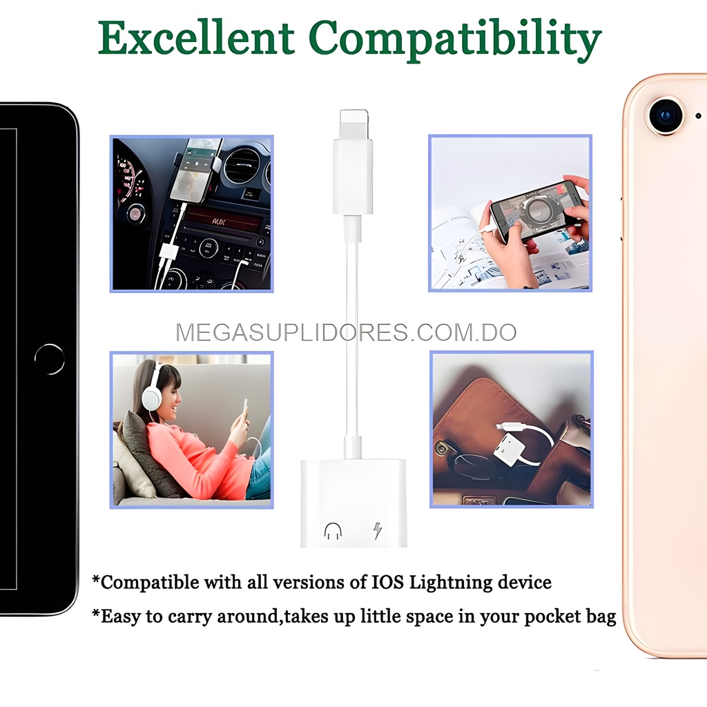  Adaptador de Sonido 2 En 1 Para IPhone 12 11 XS MAX XR XS876 Foto 7304672-6.jpg