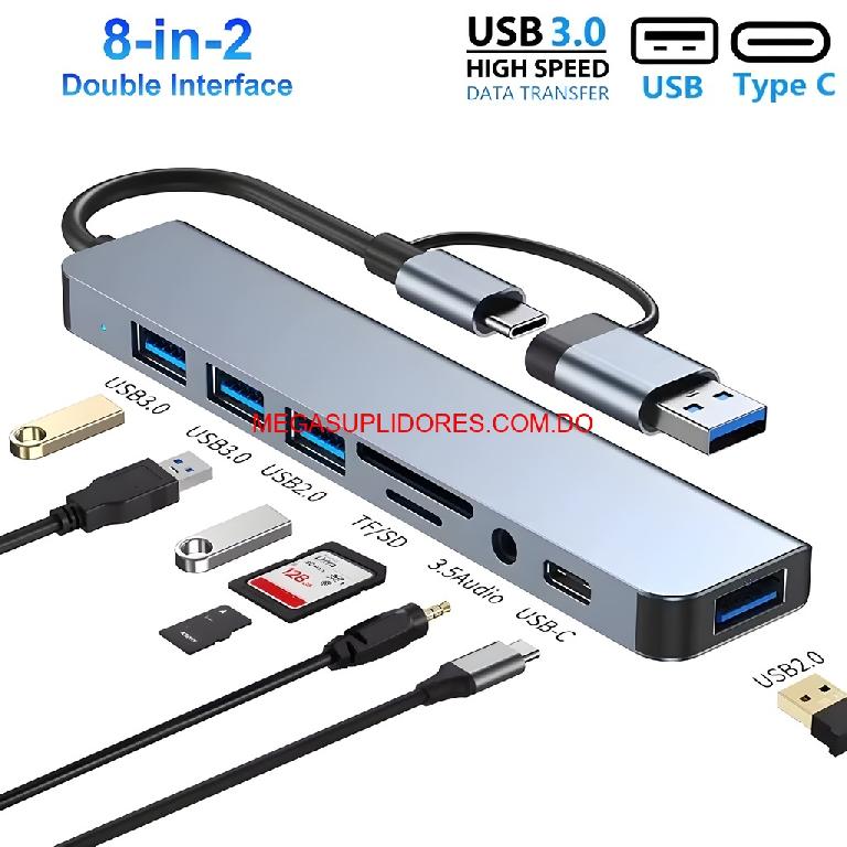  Adaptador Hub USB C 8 en 1 – Multi-Puertos Laptop y Celular  Foto 7304681-1.jpg