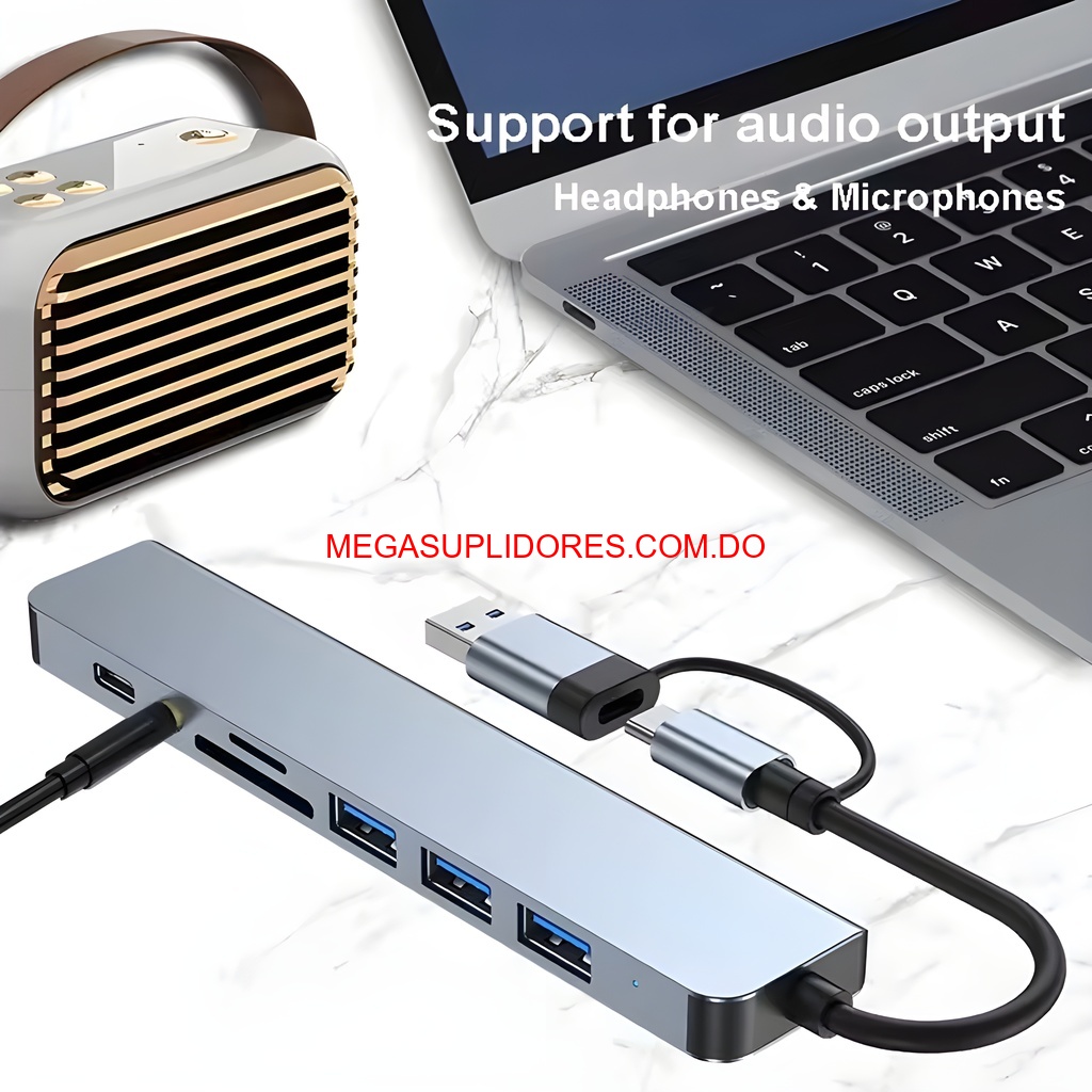  Adaptador Hub USB C 8 en 1 – Multi-Puertos Laptop y Celular  Foto 7304681-2.jpg
