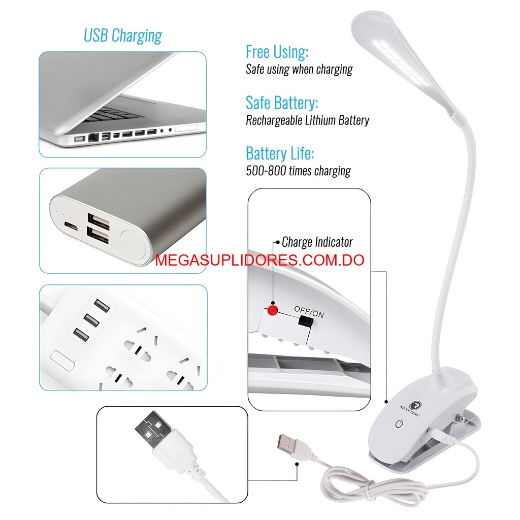  Lámpara de Escritorio Flexible con Base Clip Iluminación Ajustable Foto 7304716-3.jpg