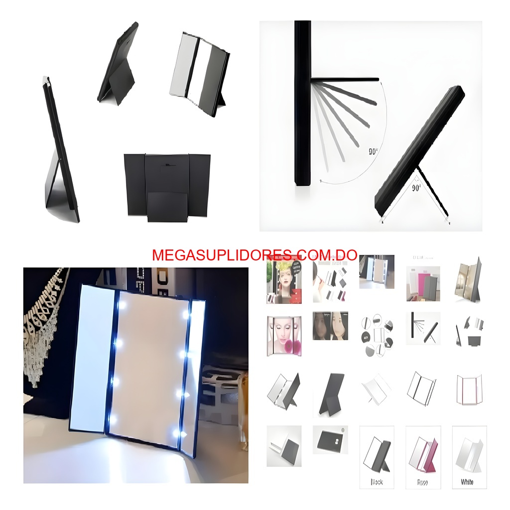  Mini Espejo de Maquillaje Iluminado LED Portátil con Luz Ajustable Foto 7304718-2.jpg