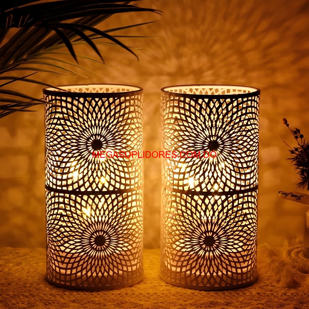  Lámpara Decorativa de Metal con Vela LED – Luz Agradable Foto 7304729-2.jpg