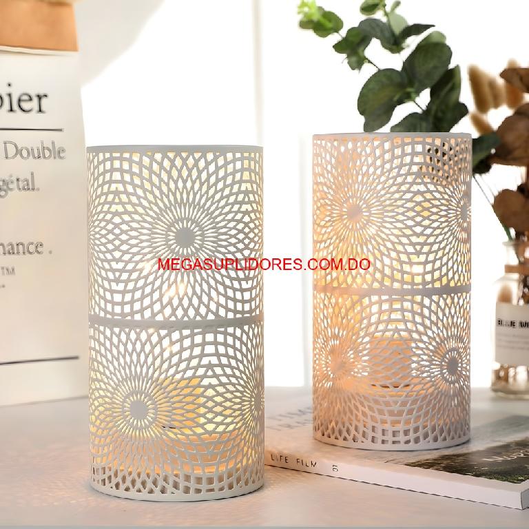  Lámpara Decorativa de Metal con Vela LED – Luz Agradable Foto 7304729-3.jpg