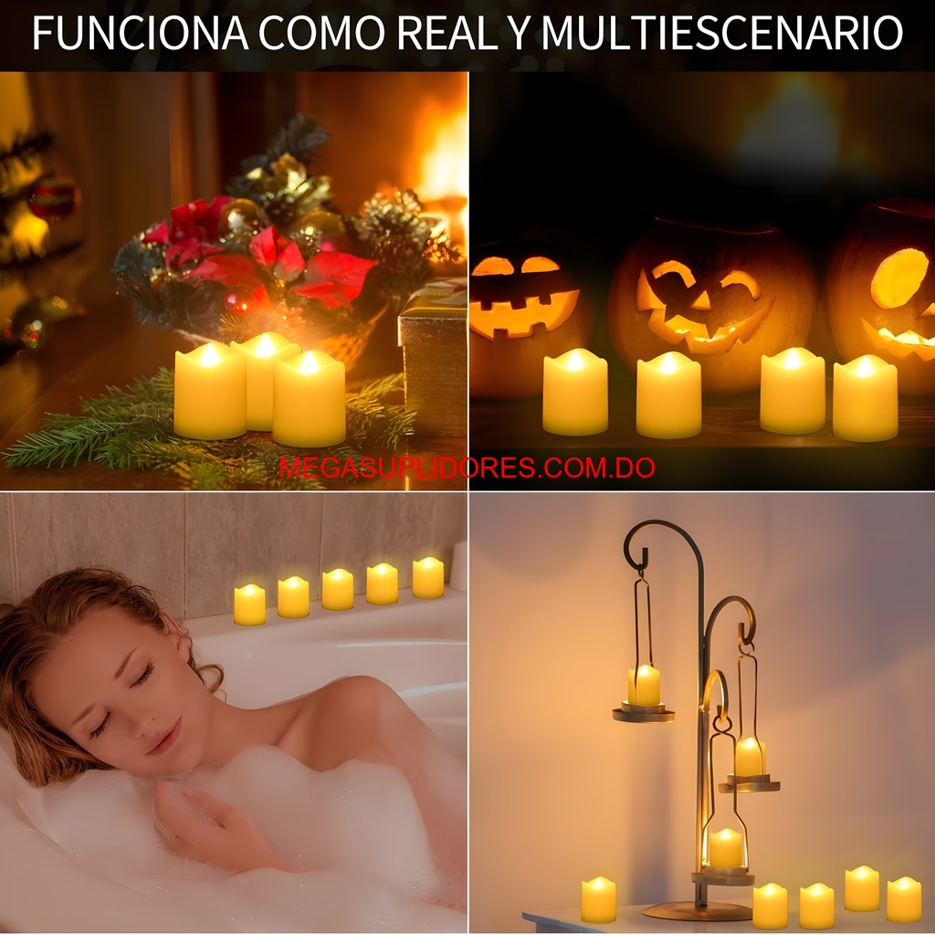  Velas LED Decorativas – Lámparas Sin Llama con Luz Parpadeante Foto 7304733-4.jpg