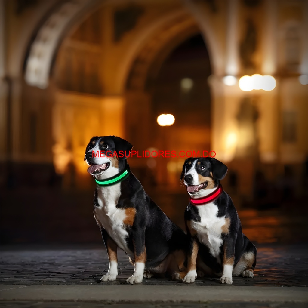  Collar Solar LED para Perro Iluminado Seguridad Nocturna 40cm/50cm Foto 7304741-5.jpg