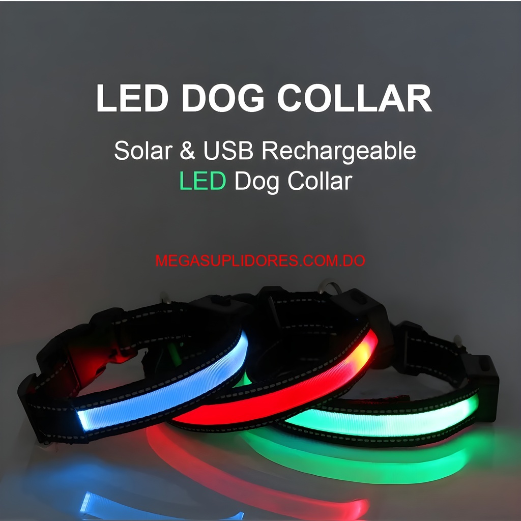  Collar Solar LED para Perro Iluminado Seguridad Nocturna 40cm/50cm Foto 7304741-6.jpg