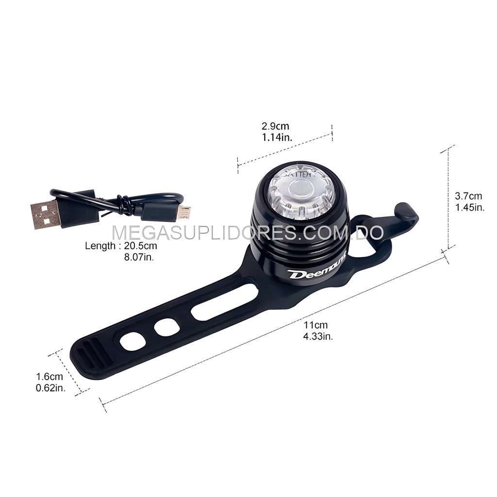  Luz Led para Bicicleta Recargable USB Impermeable Linterna Casco  Foto 7304746-5.jpg