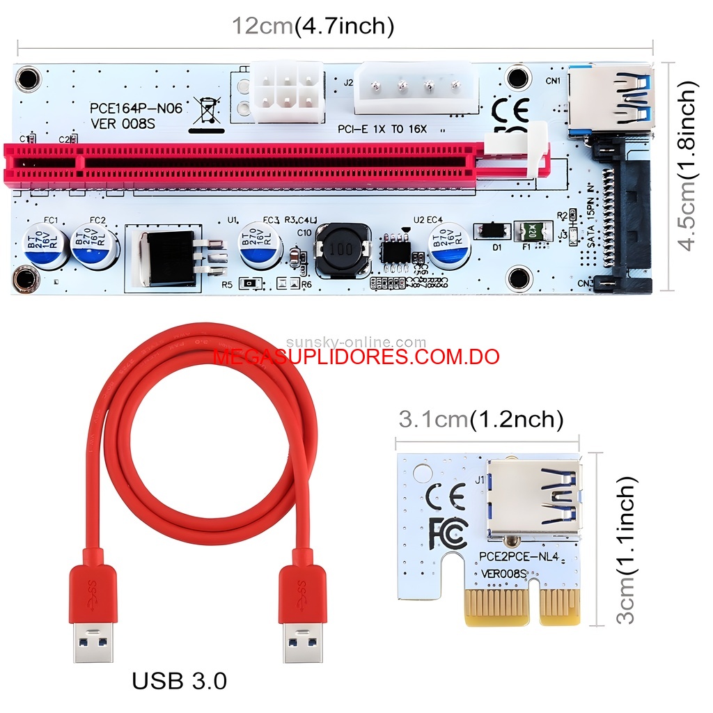  Riser PCI-E 1X a 16X USB 3.0 – Extensor Tarjetas Gráficas y Minería Foto 7304752-2.jpg