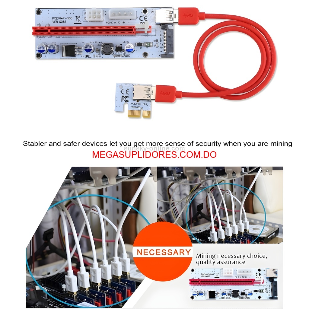  Riser PCI-E 1X a 16X USB 3.0 – Extensor Tarjetas Gráficas y Minería Foto 7304752-7.jpg