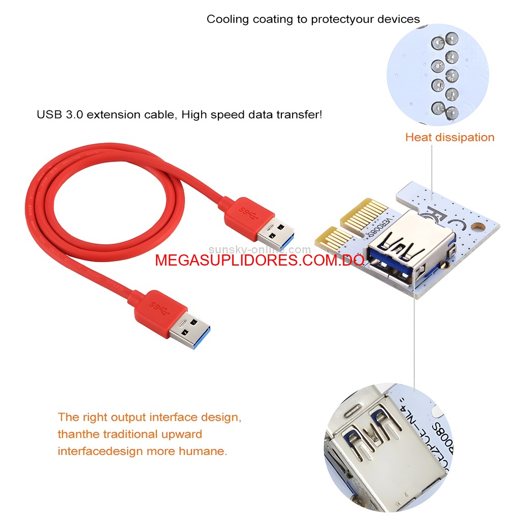  Riser PCI-E 1X a 16X USB 3.0 – Extensor Tarjetas Gráficas y Minería Foto 7304752-8.jpg
