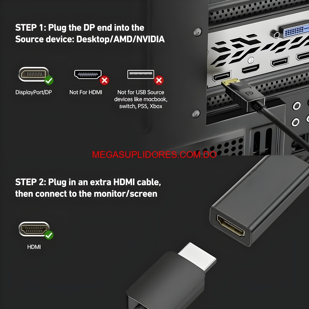  Adaptador DisplayPort a HDMI Macho a Hembra Audio Digital Foto 7304753-4.jpg