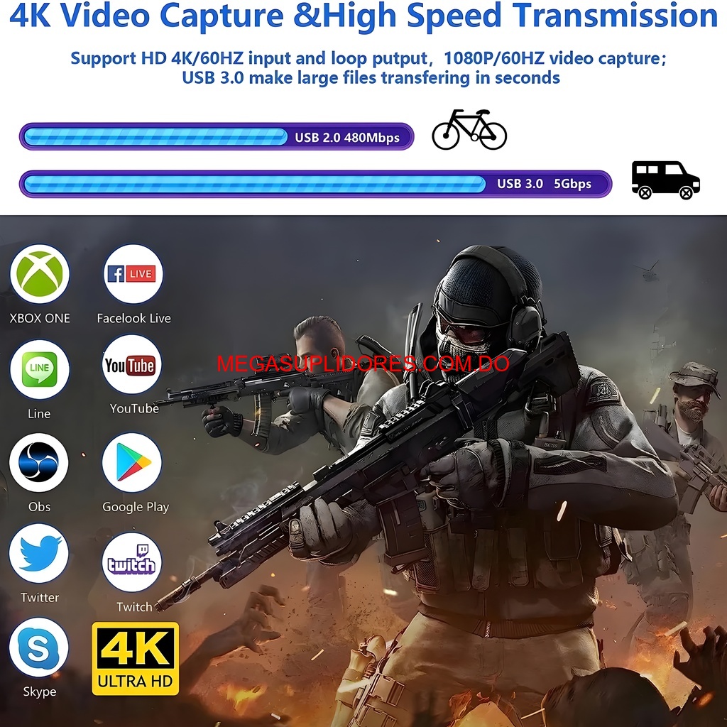  Capturadora de Video 4K USB 3.0 – Streaming y Grabación - Microfono Foto 7304757-2.jpg