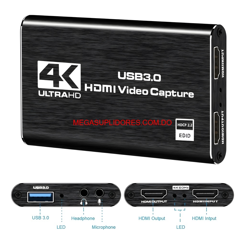  Capturadora de Video 4K USB 3.0 – Streaming y Grabación - Microfono Foto 7304757-5.jpg