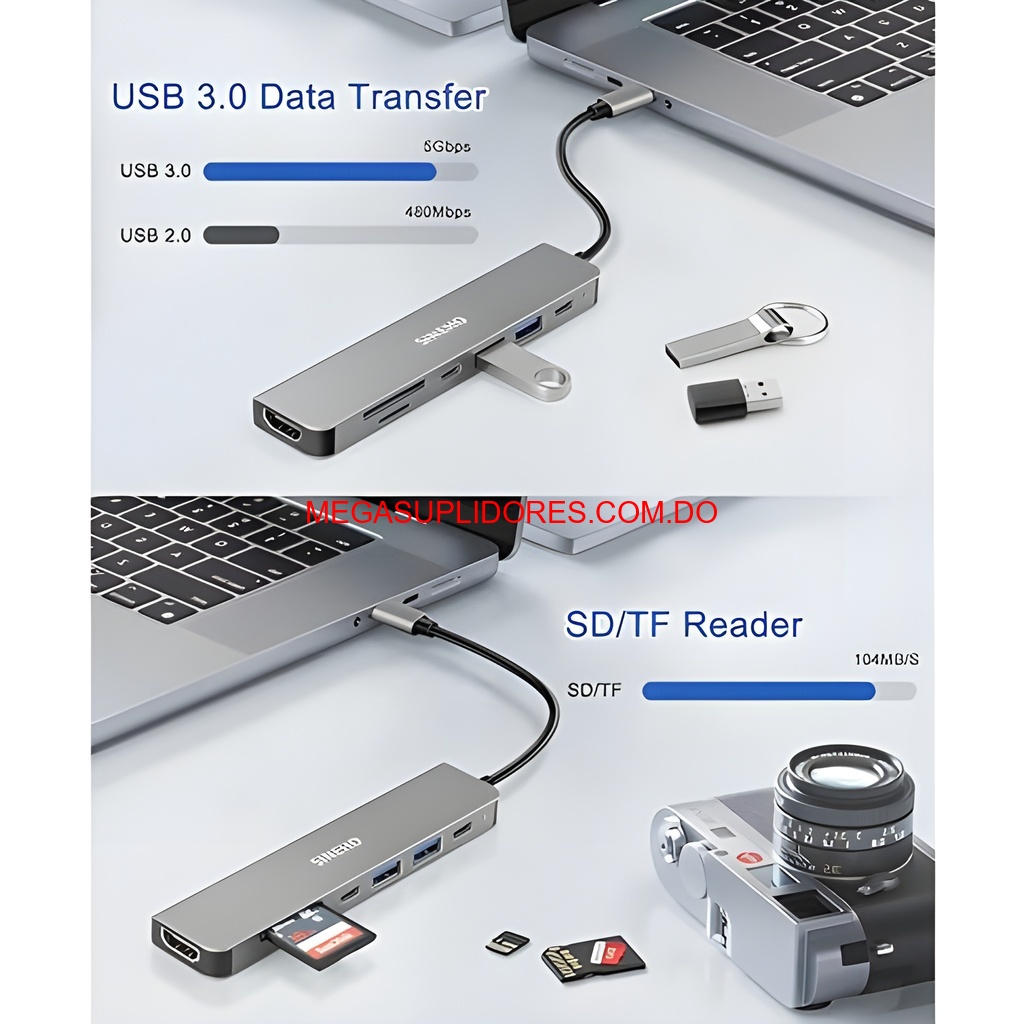  Adaptador Hub USB Tipo C 7 en 1 – HDMI 4K MicroSD USB PD 100W Foto 7304759-2.jpg