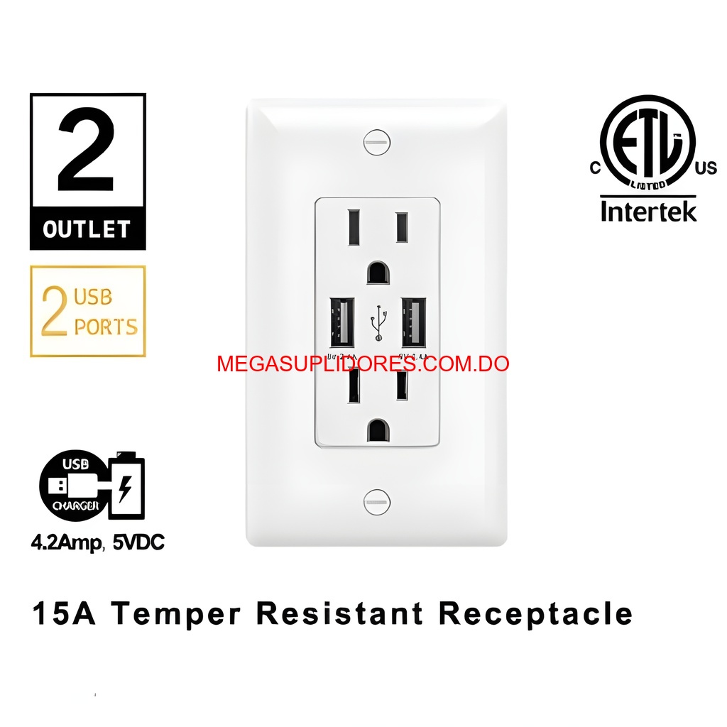  Enchufe de Pared Inteligente con Puertos USB para Carga Foto 7304763-1.jpg