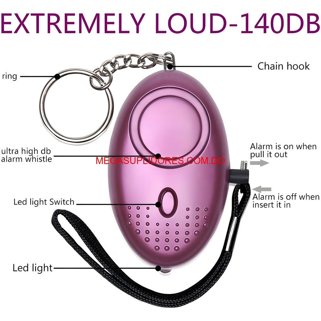  Llavero Alarma Personal de Seguridad 140dB con Luz Estroboscópica Foto 7304768-5.jpg