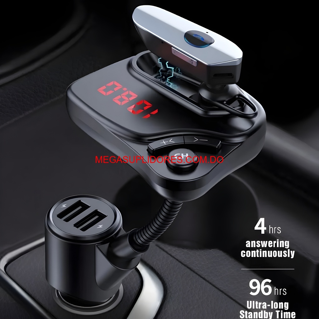 Transmisor FM Bluetooth Carro Audífono Cargador USB Reproductor MP3 Foto 7304779-1.jpg