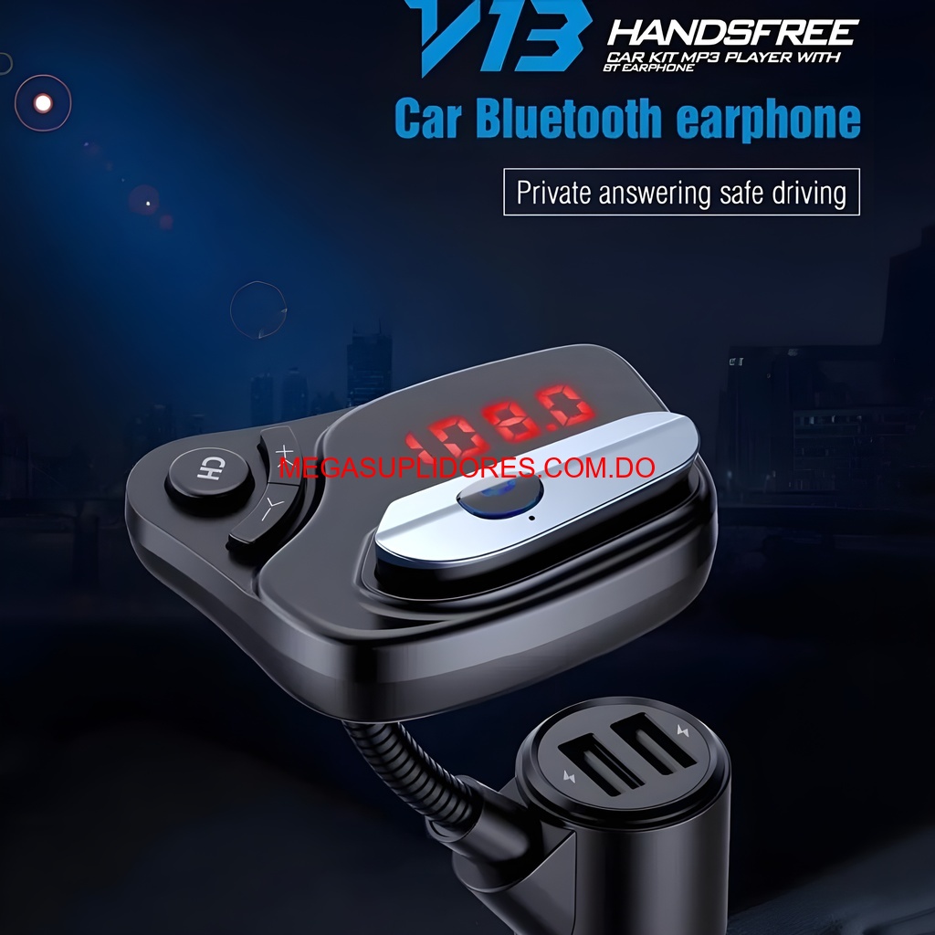Transmisor FM Bluetooth Carro Audífono Cargador USB Reproductor MP3 Foto 7304779-2.jpg