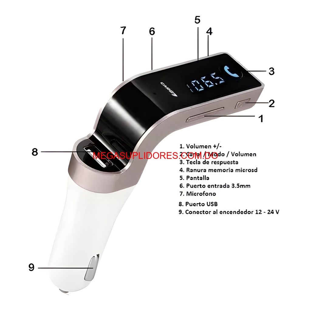  Transmisor FM Bluetooth para Auto Ponle Bluetooth a tu Vehiculo Foto 7304780-7.jpg