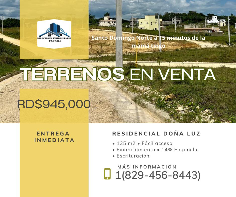 terreno de 162 m2 con financiacion facil en santo domingo norte  Foto 7305622-1.jpg
