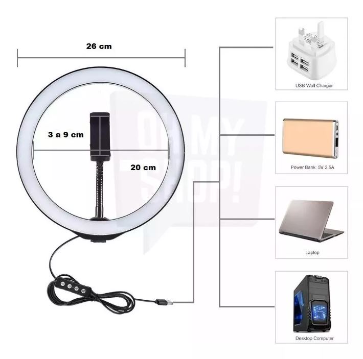 Aro de Luz LED 10 Pulgadas con Trípode Extensible de 80” – Iluminación Foto 7306144-2.jpg