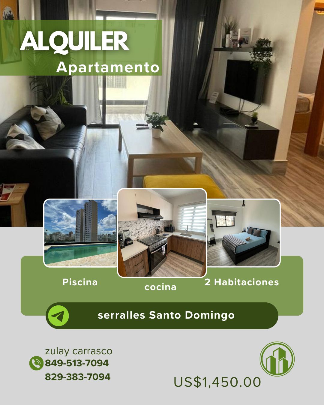 Apartamento Amueblado en Alquiler – Serrallés Santo Domingo  Foto 7306167-1.jpg