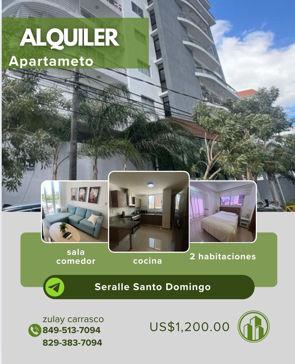 Apartamento amueblado en alquiler  Serralle – US1200.00 Foto 7306909-1.jpg