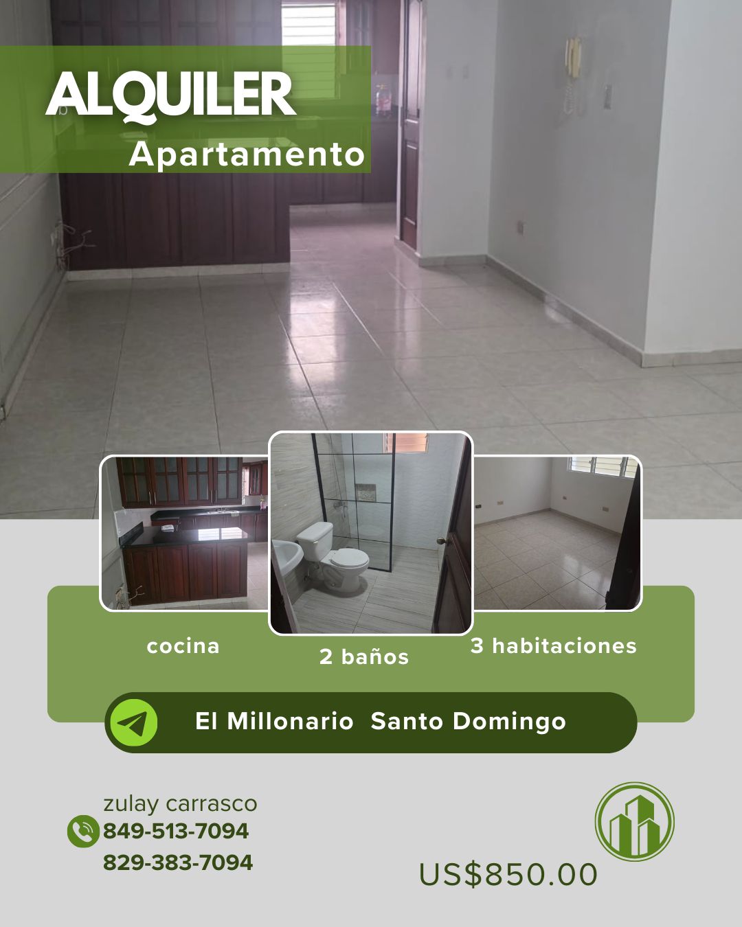 Alquilo apartamento vacío en el Millón Santo Domingo  Foto 7307295-1.jpg