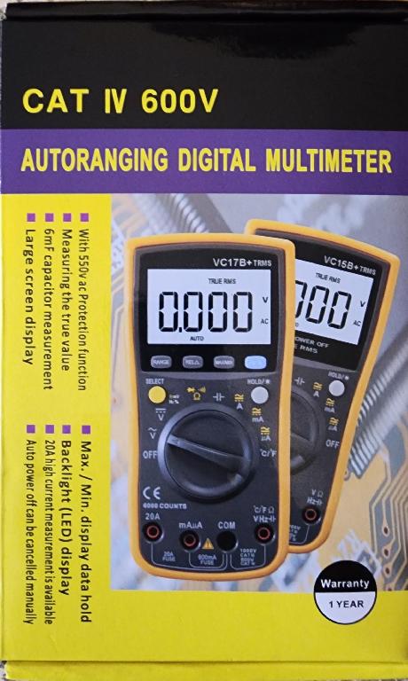Vendo tester multimeter digital Zotek con auto range cat IV 600V Foto 7307798-2.jpg