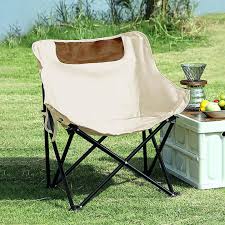 Silla premium beige plegable portátil con estructura resistente Foto 7307930-2.jpg