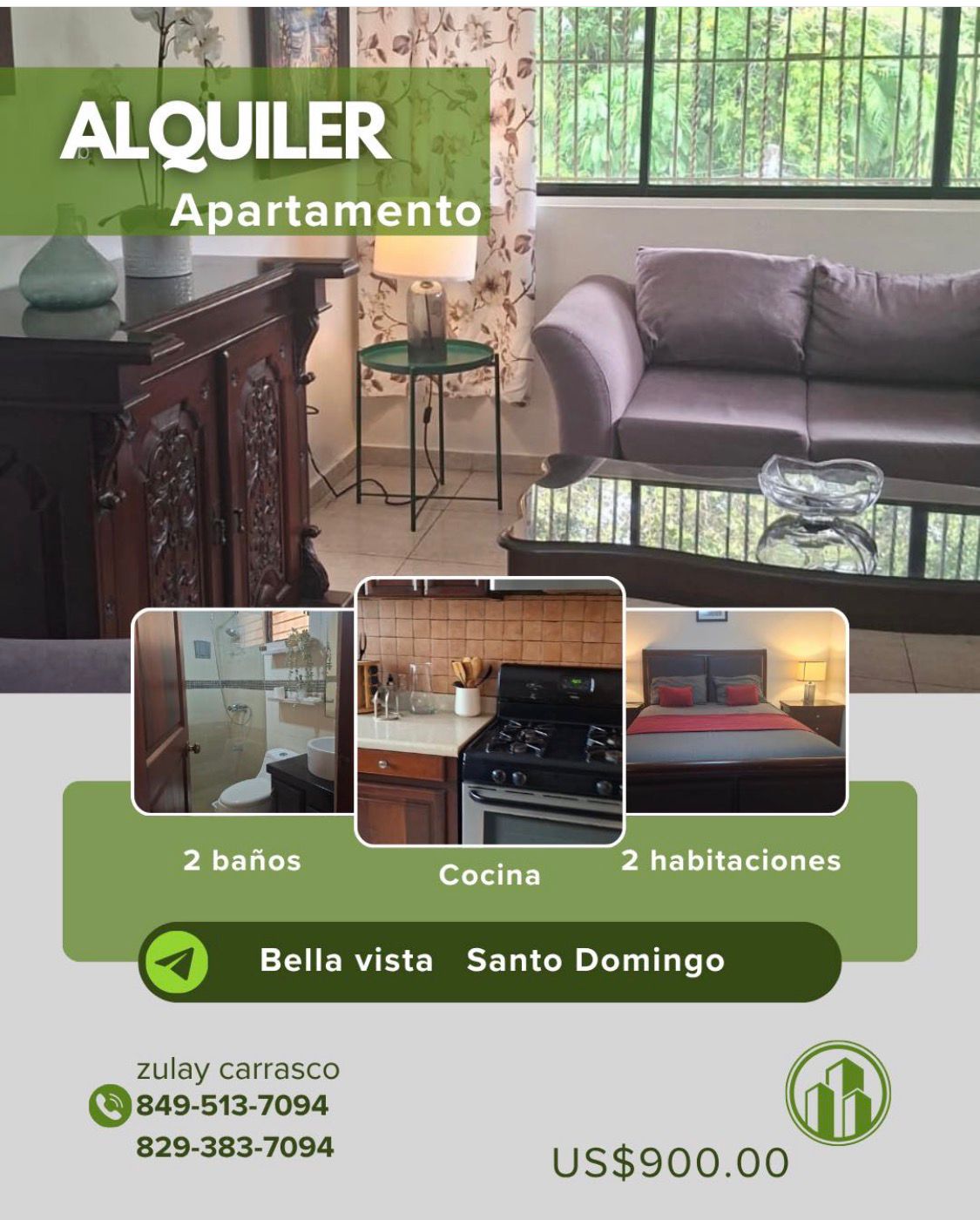 ALQUILER APARTAMENTO AMUEBLADO – BELLA VISTA SANTO DOMINGO a una esqui Foto 7308129-1.jpg