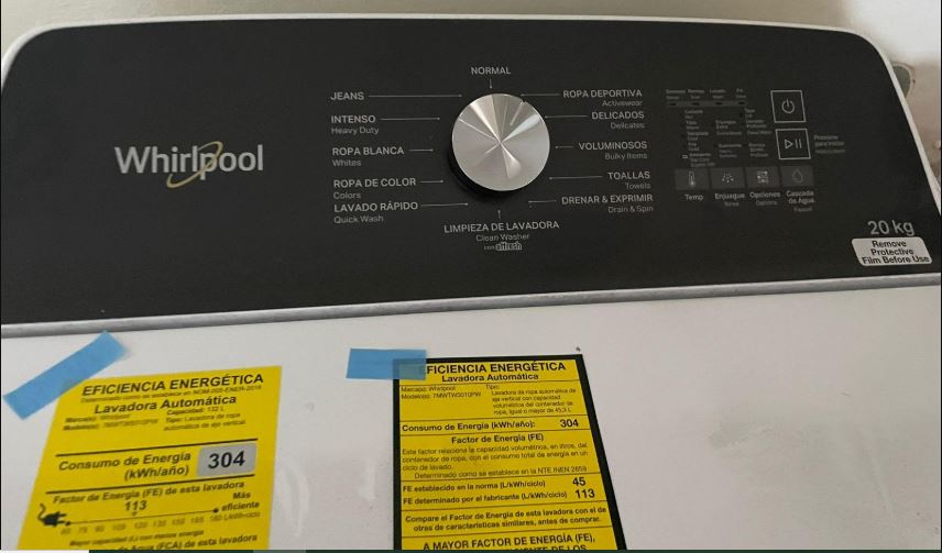 Lavadora Inverter Whirlpool Automática 20 Kg/40LB. Modelo 7MWTW5010PW Foto 7308631-2.jpg