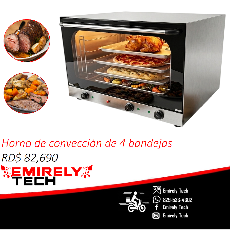 Horno conveccional electrico de 4 bandejas carnes panaderia reposteria Foto 7308952-1.jpg