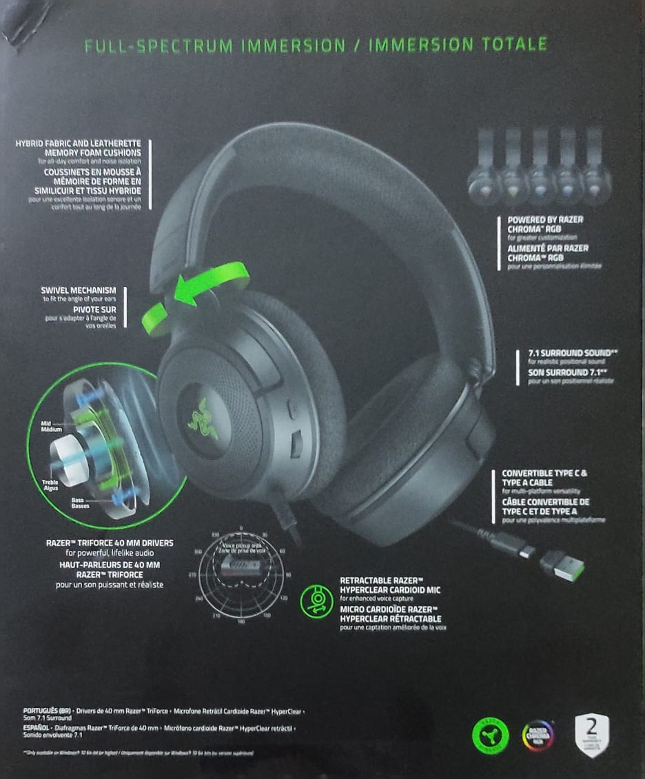 Headset Razer Kraken V4 X – SONIDO PRO  AISLAMIENTO REAL ALTA CALIDAD! Foto 7309611-2.jpg