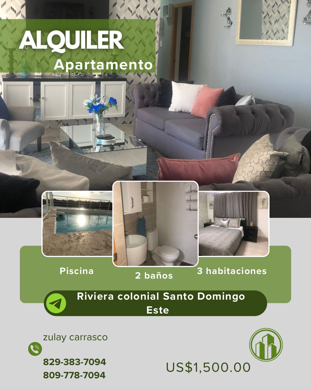 Apartamento en Alquiler – Zona Oriental Santo Domingo Este  Foto 7310201-1.jpg