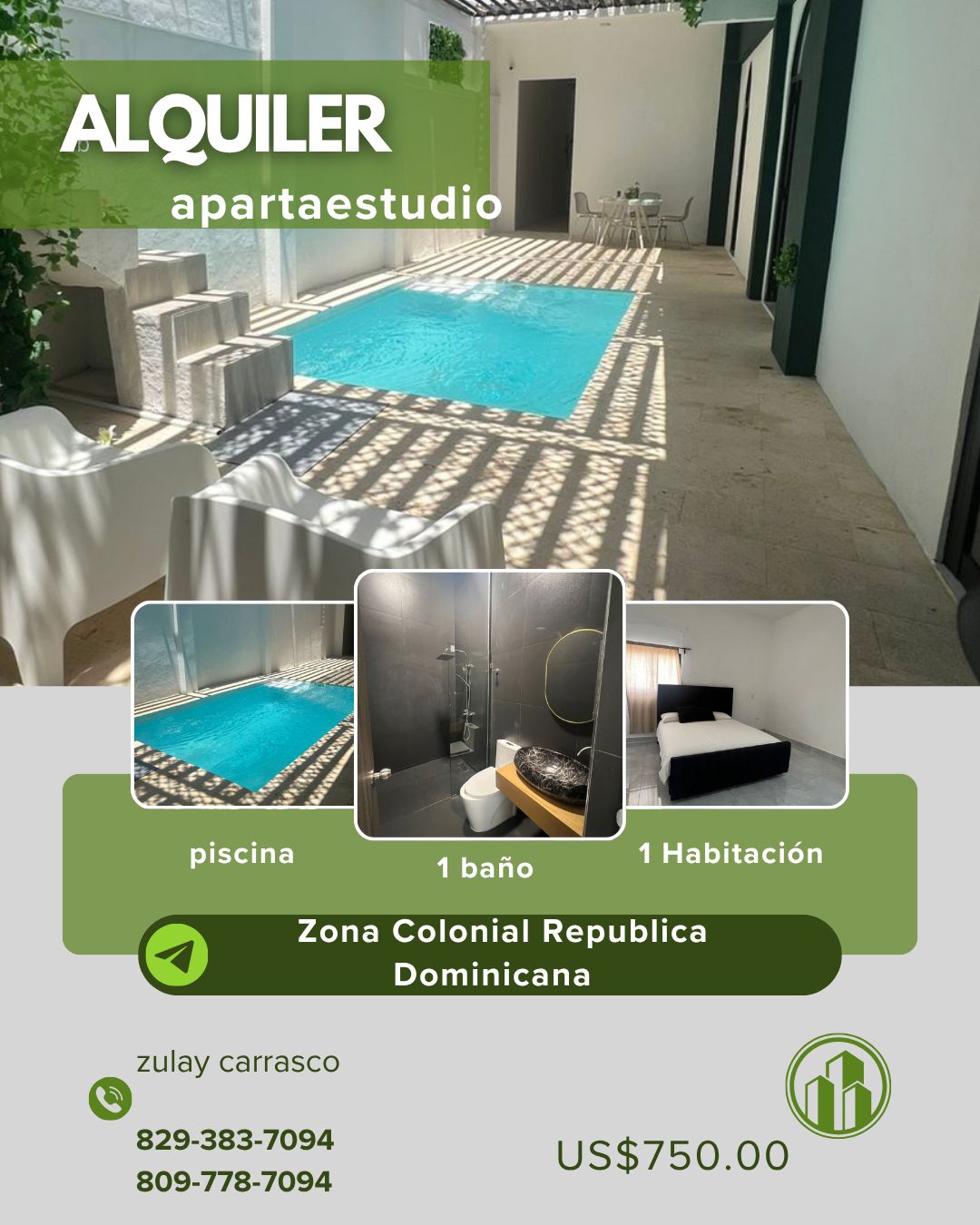 Alquilo Apartaestudio en Zona Colonial – Santo Domingo  Foto 7310428-1.jpg