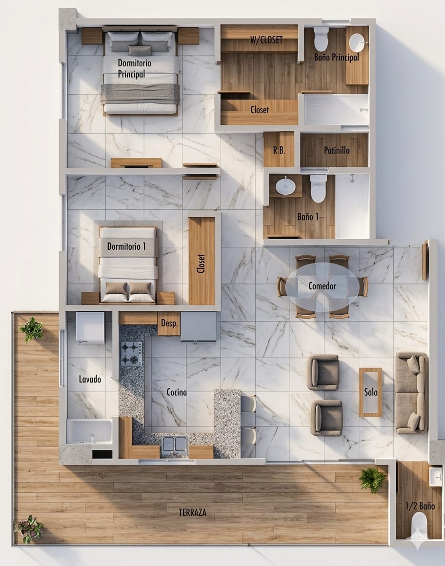 Apartamento Listos y en Plano  1 2 y 3 habitaciones  Principal con su  Foto 7310474-2.jpg