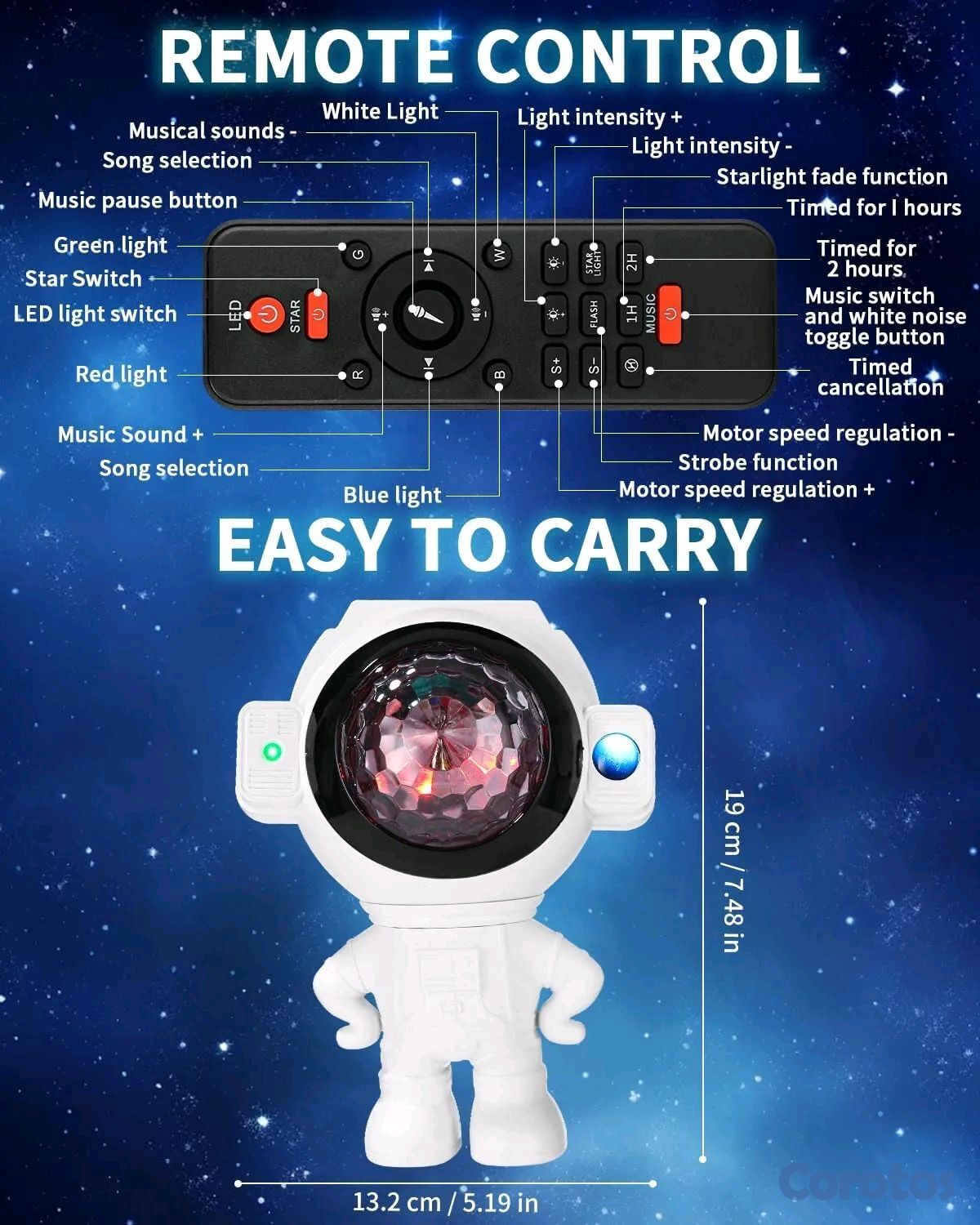 Proyector De Galaxia Astronauta Bocina Bluetooth Foto 7310609-3.jpg